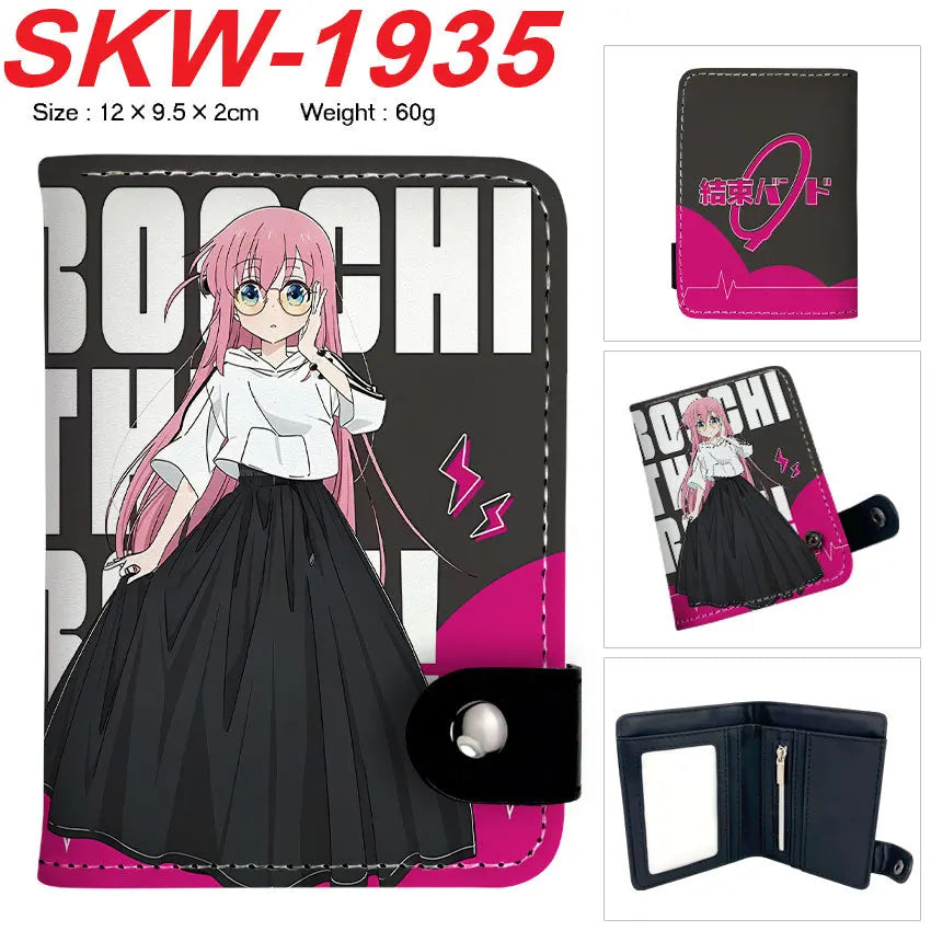 BOCCHI THE ROCK! Anime Yamada Ryo Synthetic Leather Short Men Wallet Gotoh Hitori Card Holder Purse