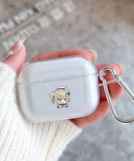 Genshin Impact Anime With Hook Case For AirPods 2 3 1 Cases For Apple AirPods Pro 2 Coque Transparent TPU Earphone Cover