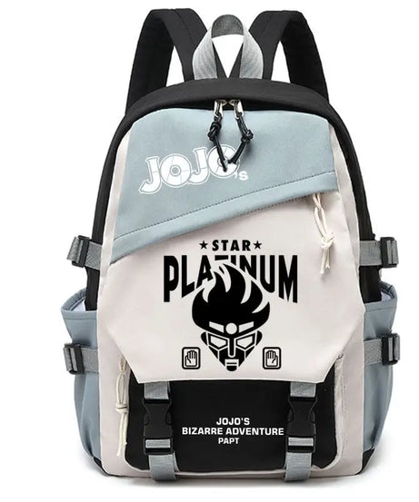 Kujō Jōtarō Anime JoJo's Bizarre Adventure Backpack Student School Bag Canvas Teens Outdoor Travel Backpack Fashion Gift