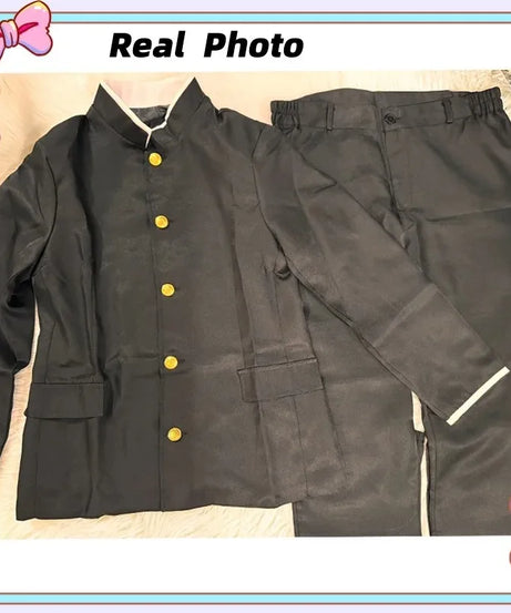 Ken Takakura Cosplay Costume Wig Anime Dandadan Okarun School Uniform Black Jacket Pants Gakuran Glasses Halloween Party Men