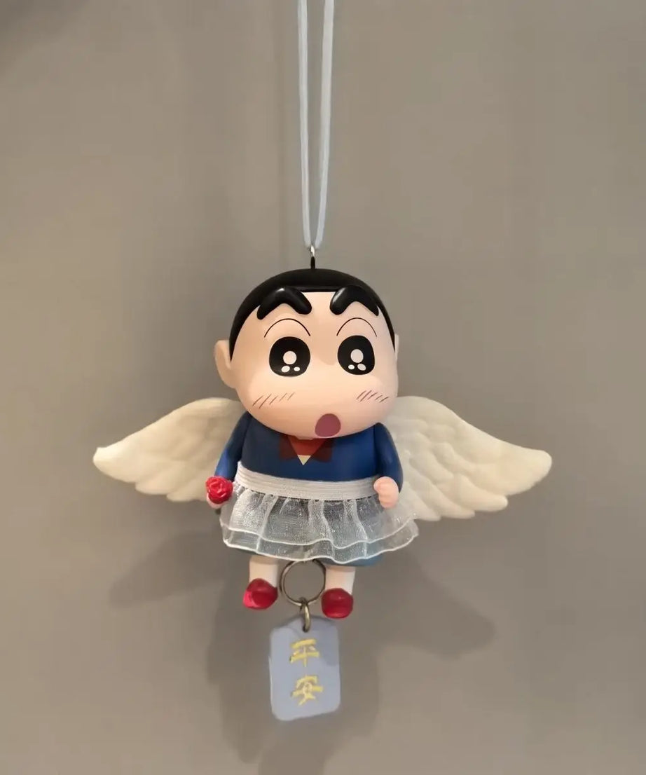 Maid Crayon Shin chan Car Decoration Rear View Mirror Accessories Wings Shin chan Car Decoration Ornament Creative Gift