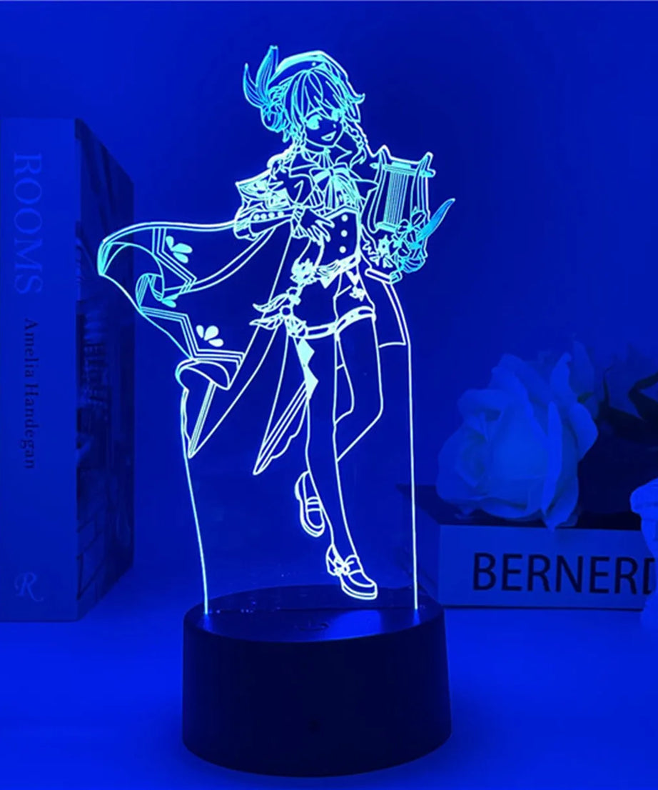 Newly Genshin Impact Night Light Yae Miko Game Figures Acrylic Stand Model 3D Table Lamp Kids Git Acrylic Bedside lamp