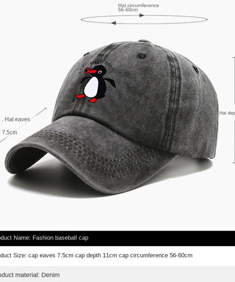 Noot Baseball Cap Men High Quality Washed Cotton Women  Sun Protection Visor Snapback Penguin TV Spring Summer Sun Hat Wholesale