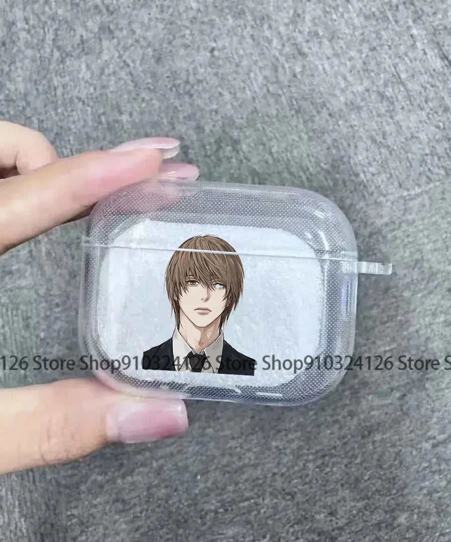 Anime Mikami Teru Death Note Case Soft silicone TPU Case For AirPods 4 Pro 1 2 3 Clear Transparent Bluetooth Earphone Case