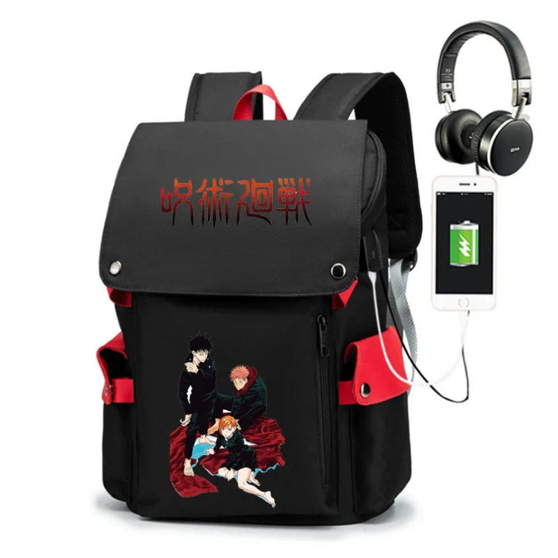 Jujutsu Kaisen Anime Backpack Student School Shoulder Bag Business Multifunctional Large Capacity Computer Bag Travel Backpack