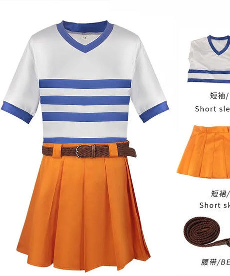 Anime Nami Cosplay Costume Anime Halloween COS Unifrom Outfits Role Play Novelty Women Dress Up Carnival Nami dress