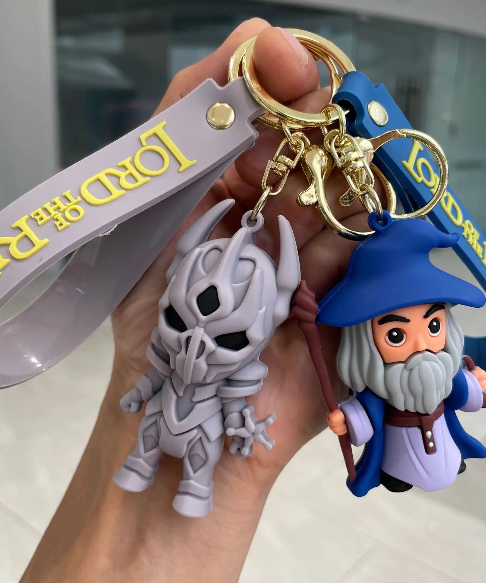Movie Lord Rings Keychain Anime Doll Figure Car Keyring PVC Doll Pendent Bag Jewelry Accessories Toy Kid Xmas Decora Gift