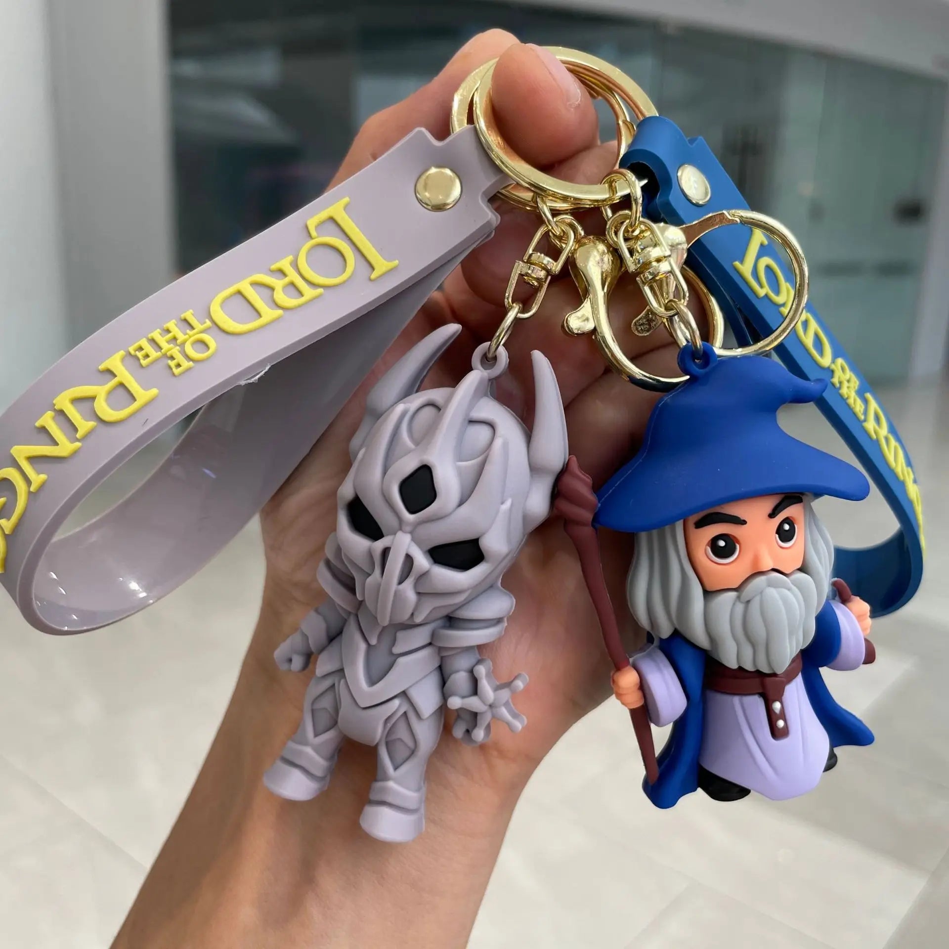 Movie Lord Rings Keychain Anime Doll Figure Car Keyring PVC Doll Pendent Bag Jewelry Accessories Toy Kid Xmas Decora Gift