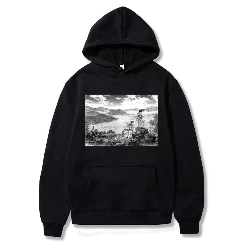 Manga VAGABOND Miyamoto Musashi Print Man Hoodies Acg Fans Streetwear Hipster Otaku Clothing Casual Girl Sweatshirts