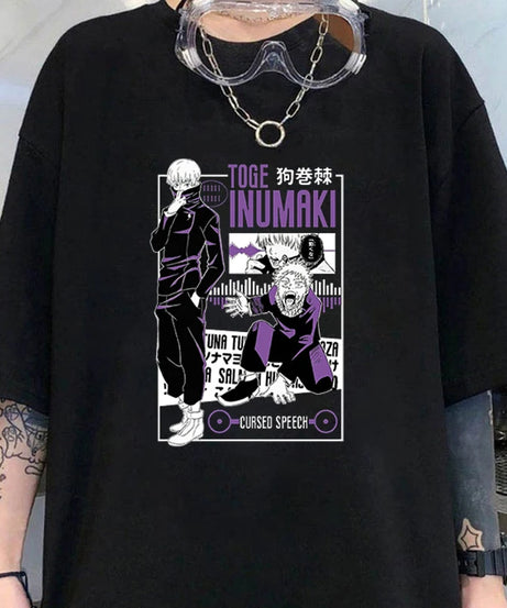 Hot Anime Inumaki Toge Graphic Short Sleeve T-Shirts For Women Men Shirts Loose T-Shirt Casual Summer T-Shirts Plus Size Tops