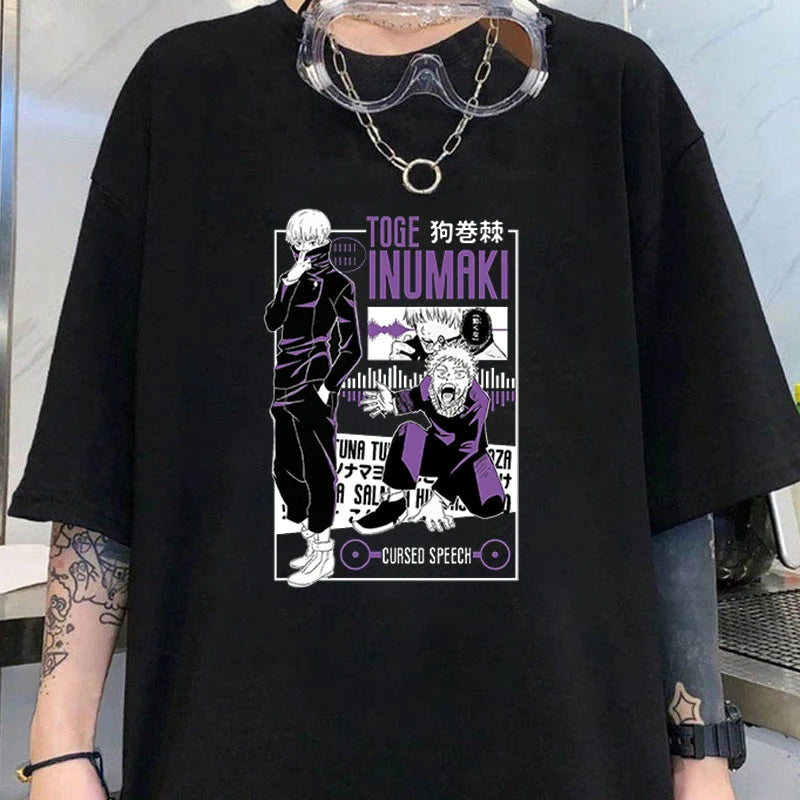 Hot Anime Inumaki Toge Graphic Short Sleeve T-Shirts For Women Men Shirts Loose T-Shirt Casual Summer T-Shirts Plus Size Tops