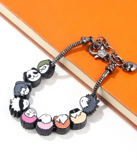 Anime Cute Metal Jujutsu Kaisen DIY Bracelet Fushiguro Megumi Yuji Pendant Detachable Bracelet Fans Cosplay Gift Jewelry