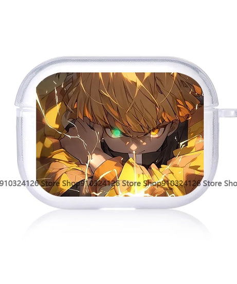 For AirPods 4 2024 Earphone Cove Anime Demon Slayer Cool Cute for Apple Airpod Pro2 Pro 1 2 3 4th Transparet Cover Fundas