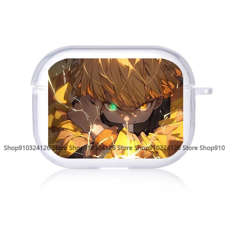 For AirPods 4 2024 Earphone Cove Anime Demon Slayer Cool Cute for Apple Airpod Pro2 Pro 1 2 3 4th Transparet Cover Fundas