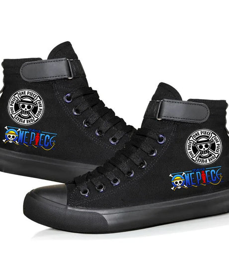 New Style Animation One Piece Luffy Autumn and Winter High Top Students Leisure Sports Shoes Breathable Non-slip Shoes Gifts
