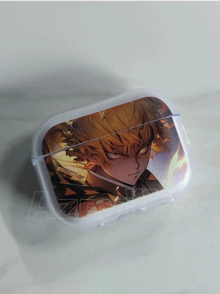 For AirPods 4 2024 Earphone Cove Anime Demon Slayer Cool Cute for Apple Airpod Pro2 Pro 1 2 3 4th Transparet Cover Fundas