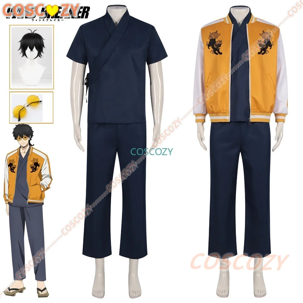 Wind Breaker Jo Togame Cosplay Set - Costume, Wig, Uniform, Glasses