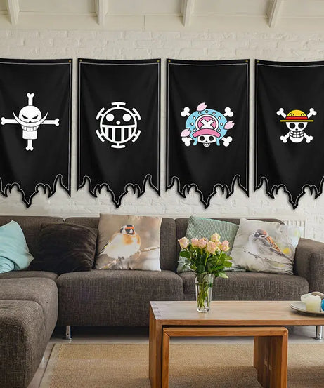 ONE PIECE New Legion Flag Pirate Flag Cartoon Anime Peripheral COSPLAY Decorative Flag Holiday Gift