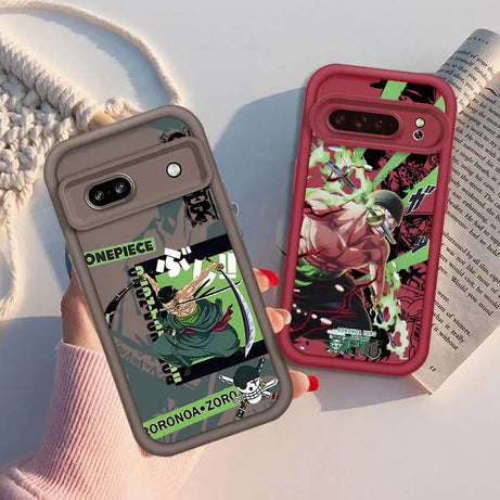 Anime Zoro One Piece Luffy Art Phone Case For Google Pixel 9 8A 8 7 7A Pro XL 5G Eye Ladder Soft TPU Shockproof Cover