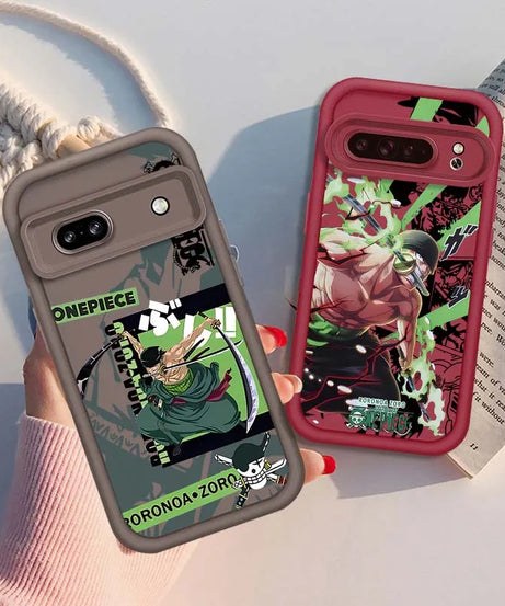 Anime Zoro One Piece Luffy Art Phone Case For Google Pixel 9 8A 8 7 7A Pro XL 5G Eye Ladder Soft TPU Shockproof Cover