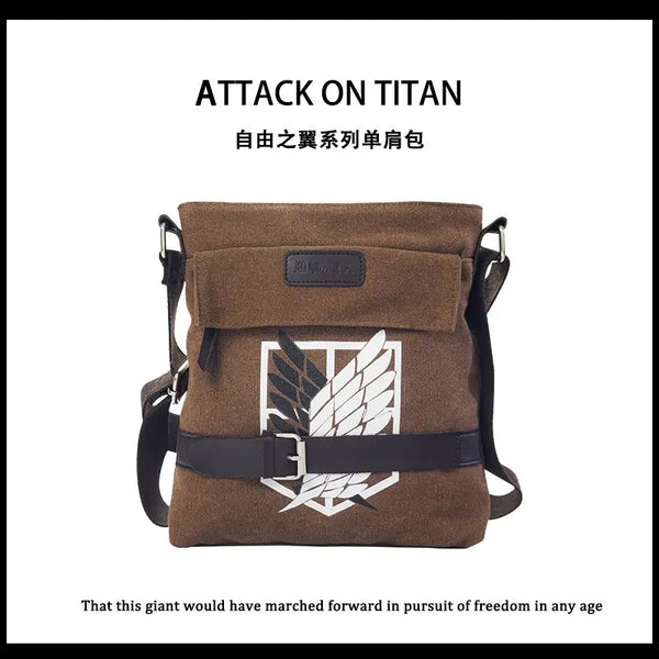 Attack on Titan Canvas Crossbody Bag — Vintage Shoulder Bag