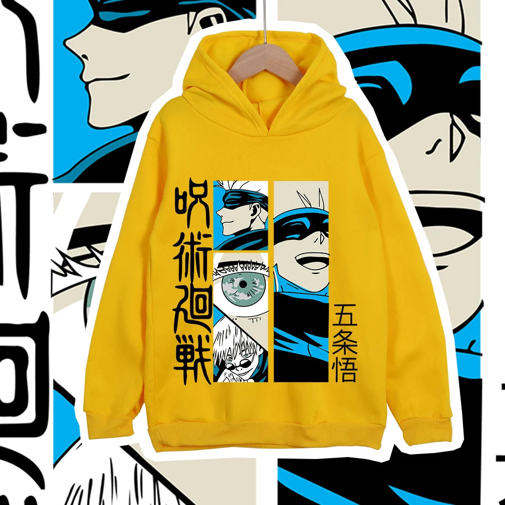 Jujutsu Kaisen Satoru Gojo Kids Anime Hooded Sweatshirt – Children's Cosplay Pullover 7