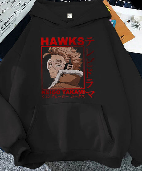 Anime Hawks Printed Hoodies Men/Women Sweatshirts Casual Hoodie Personality Pullover