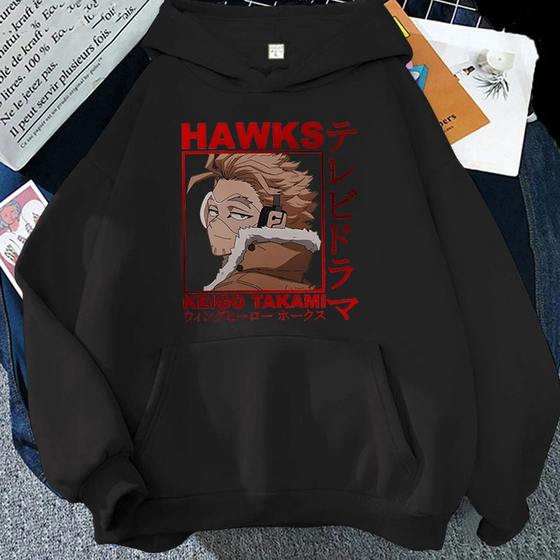 Anime Hawks Printed Hoodies Men/Women Sweatshirts Casual Hoodie Personality Pullover