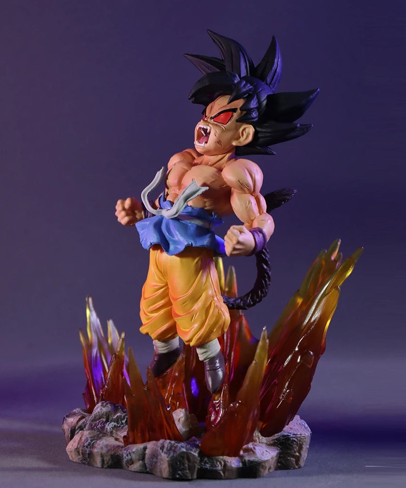 19cm Dragon Ball SHK Kai Ape Series NO.2 Glow Black Hair Super Four Goku Figure PVC Explosive Goku Anime Model Ornament