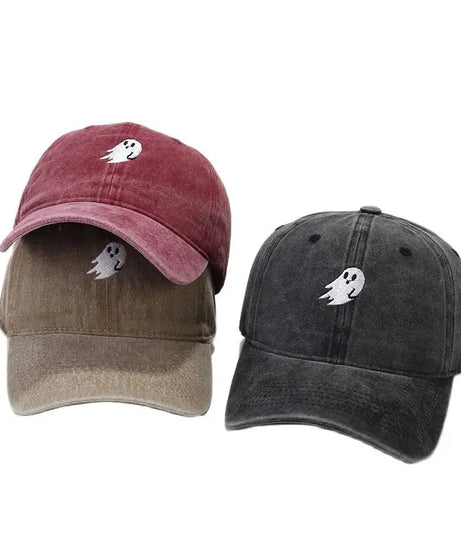 Four Seasons Cotton Ghost Embroidery Casquette Baseball Cap Adjustable Outdoor Snapback Hats for Men and Women 201