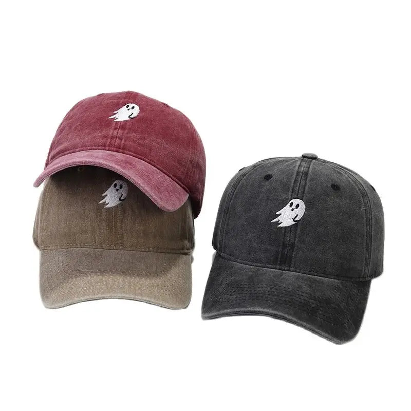 Four Seasons Cotton Ghost Embroidery Casquette Baseball Cap Adjustable Outdoor Snapback Hats for Men and Women 201