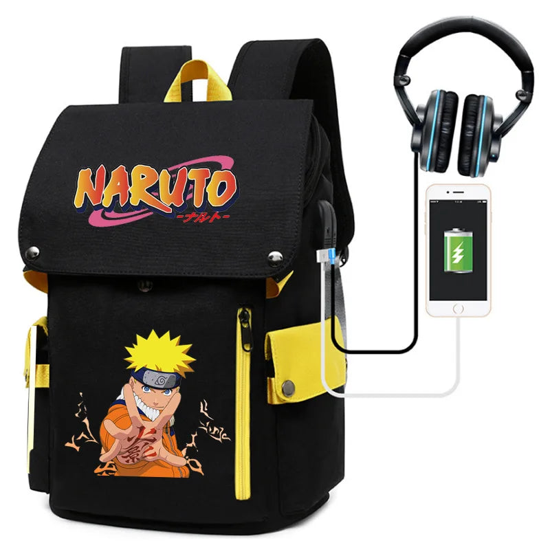 Naruto Anime Laptop Backpack – Large Capacity Travel & School Bag