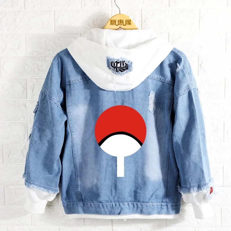 Anime Ninja Rikudou Senni Uchiha Denim Hoodie Coat – Men's & Women's Fashion Jacket 5