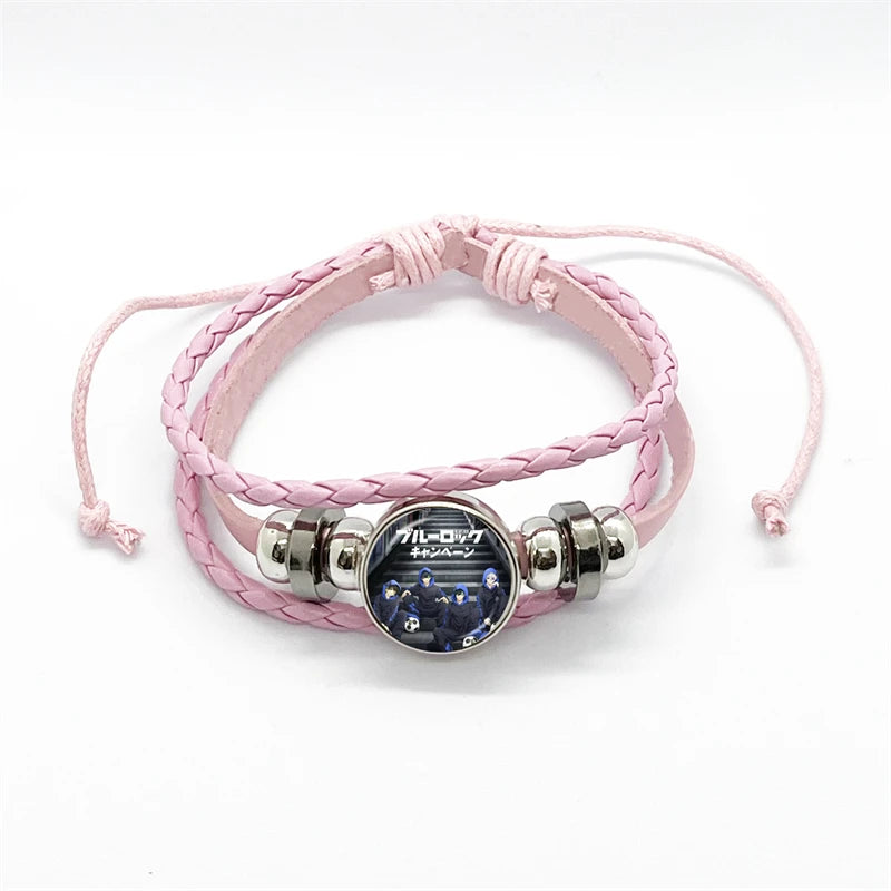 Anime Blue Lock Isagi Yoichi Chigiri Bachira Leather Bracelet Cosplay Unisex Adjustable Punk Wristband Jewelry Props