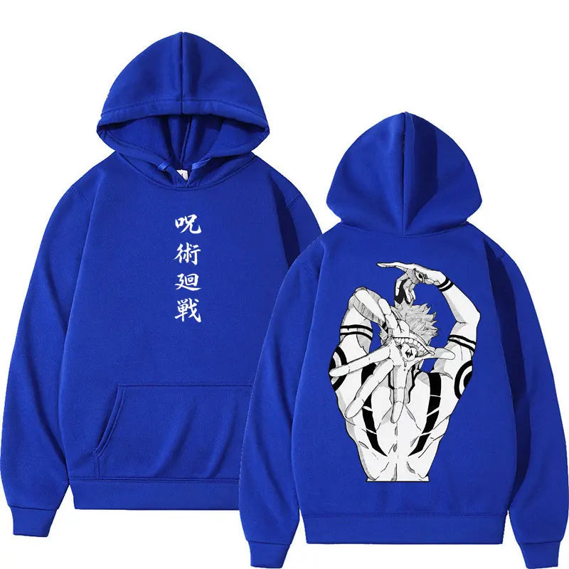 Anime Jujutsu Kaisen Ryomen Sukuna Graphic Hoodie – Harajuku Vintage Pullover Sweatshirt 3