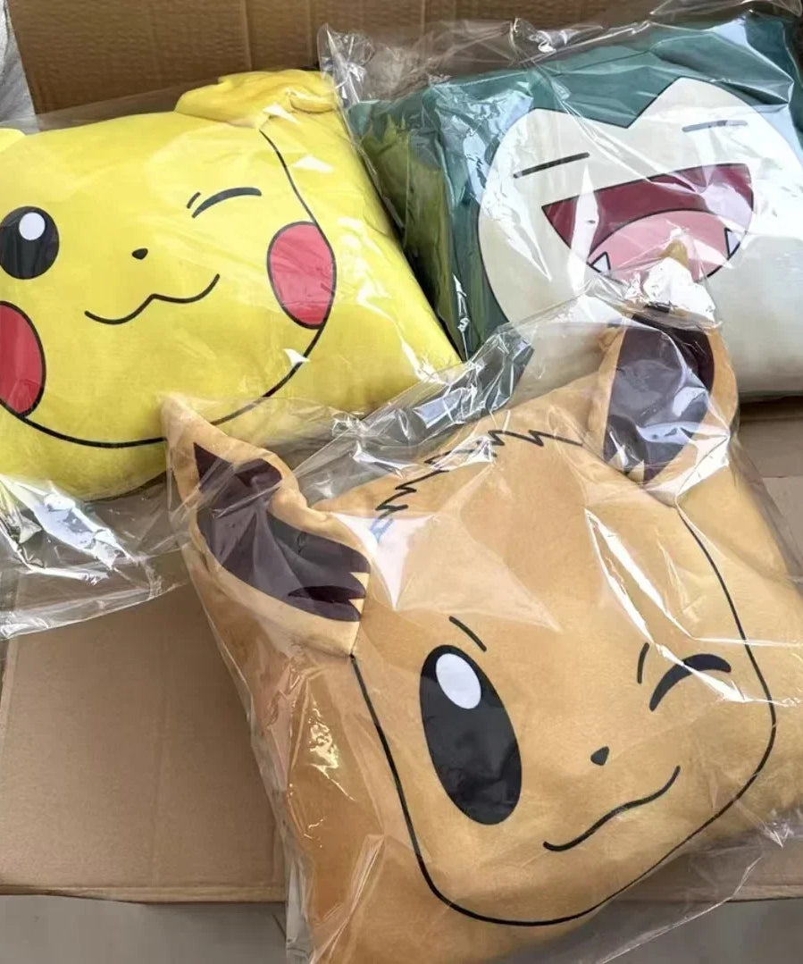 Pokémon Pikachu & Eevee Plush Pillow Cover – Cute Anime Cushion for Home & Office