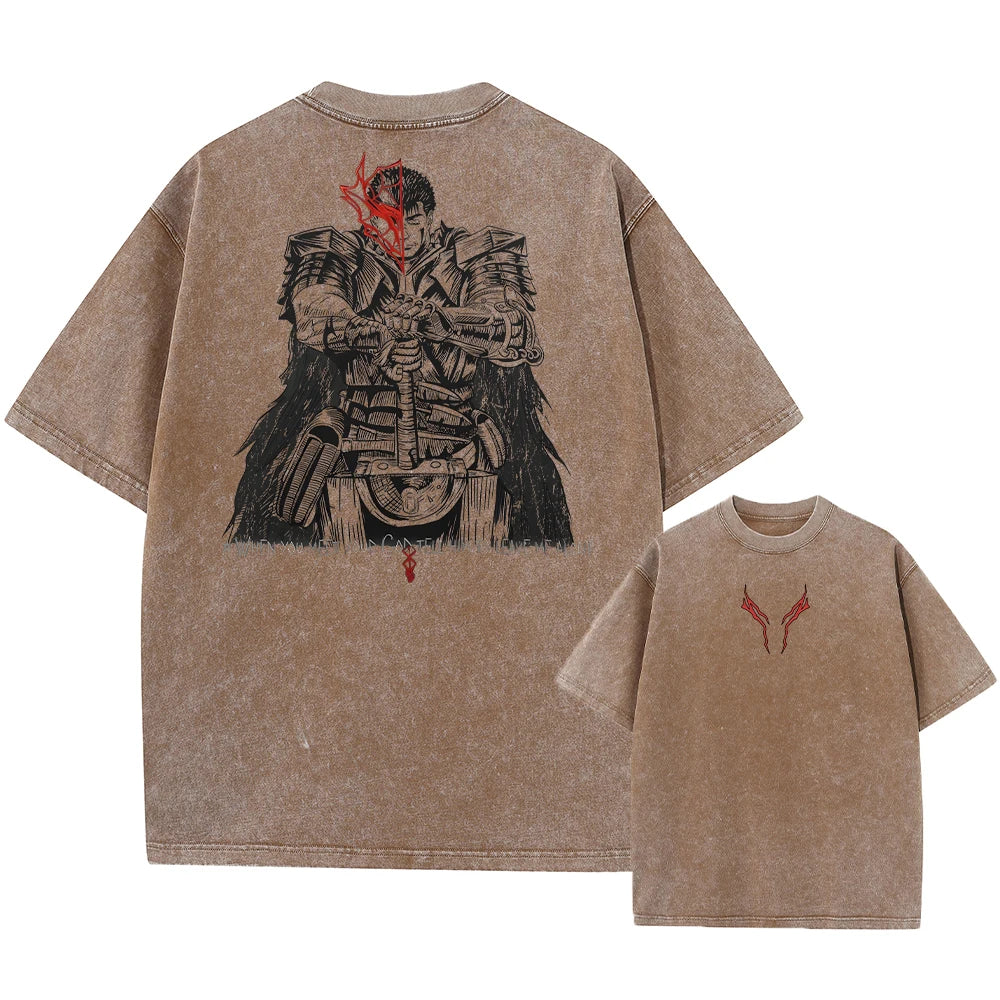 Berserk Anime Vintage Graphic T-Shirt – Harajuku Cotton Tee for Men & Women