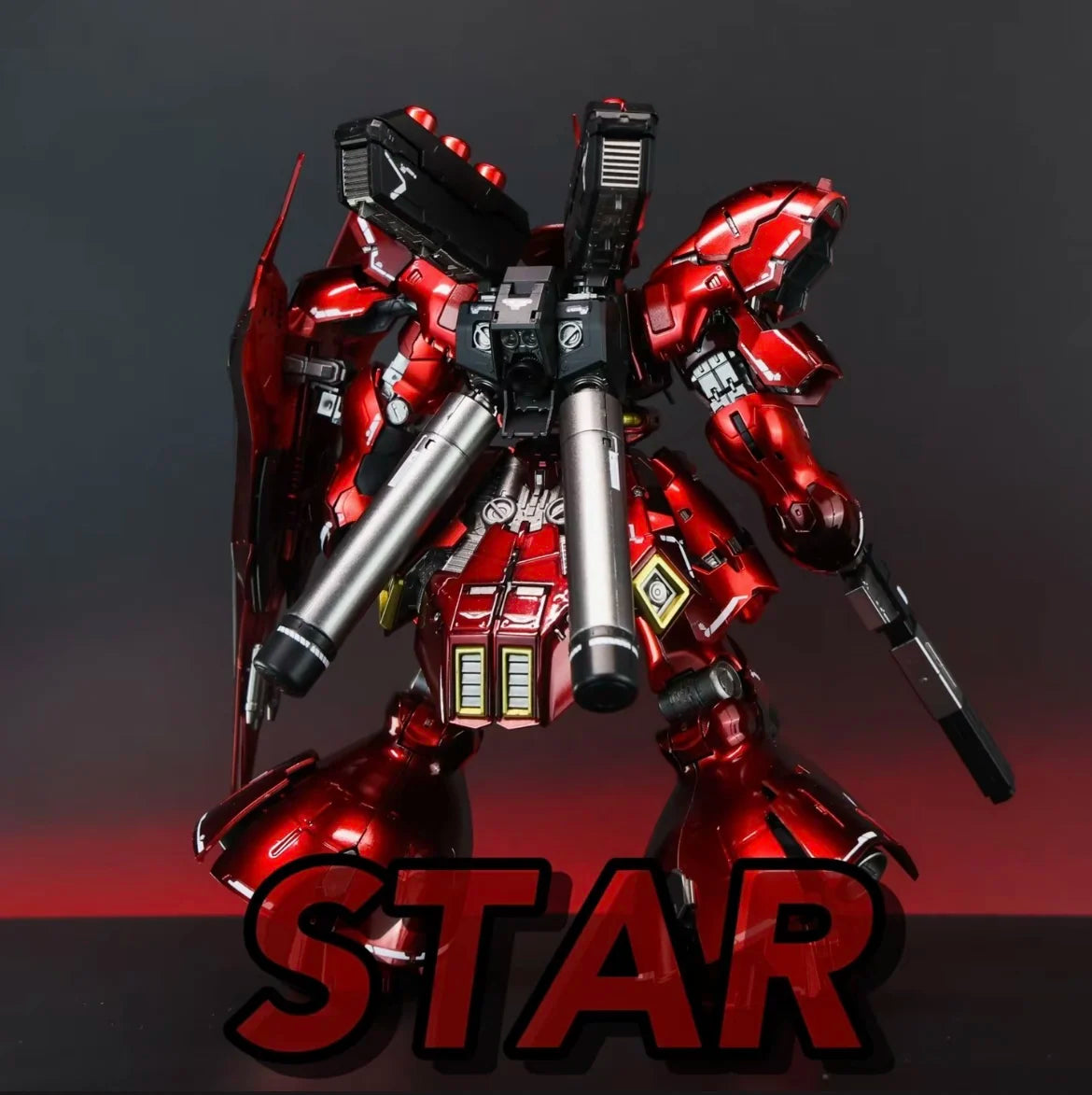 Sazabi Assembly Model Kit RG 1/144 Action Figure Sheet Metal Spray Pseudo Electroplating Red Desktop Decor Toy Gift