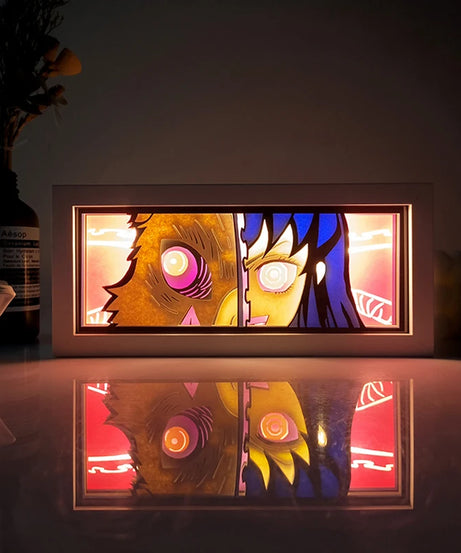 Anime  series paper-cut light room bedroom night light atmosphere light remote control colorful light box