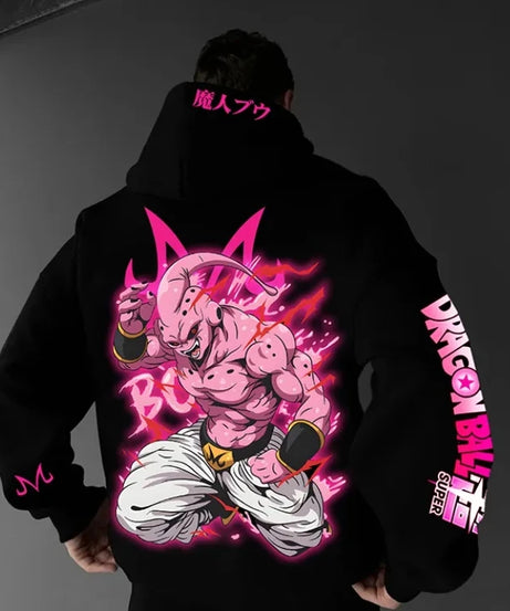 Unisex Oversized Hoodie Anime Dragon Ball Majin Men's Clothing Autumn Loose Casual Women Long Sleeve Sweatshirt Sportswear