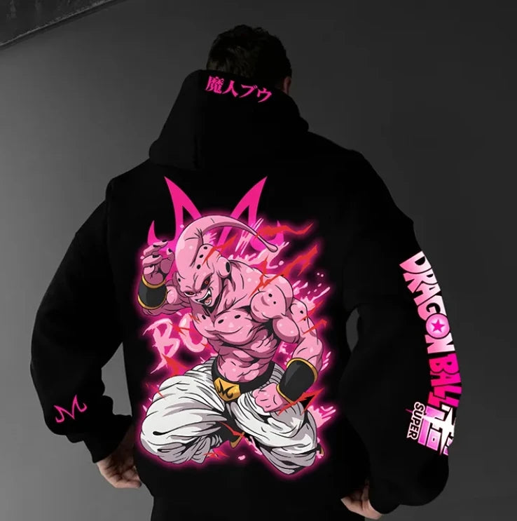 Unisex Oversized Hoodie Anime Dragon Ball Majin Men's Clothing Autumn Loose Casual Women Long Sleeve Sweatshirt Sportswear