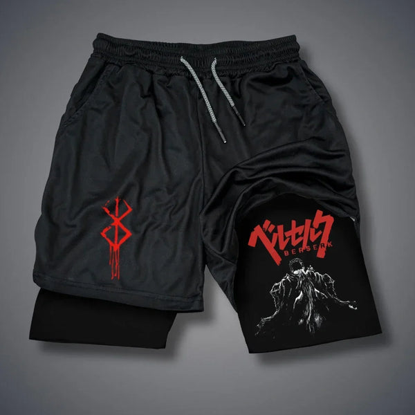 Gothic Skull 2-in-1 Running Shorts — Sportswear