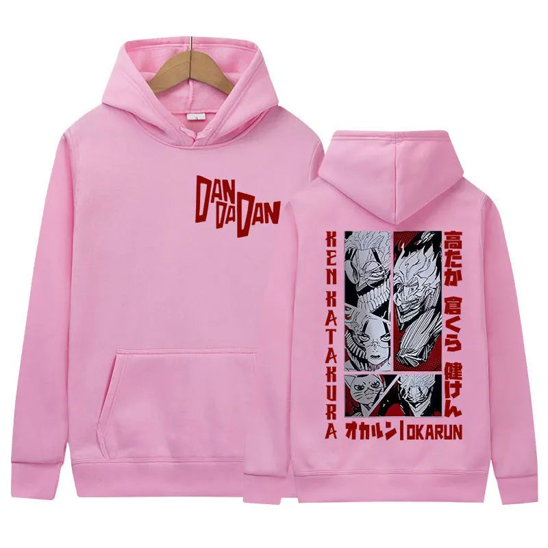 Dandadan Turbo Granny & Transformed Okarun Graphic Fleece Hoodie Harajuku Streetwear 3