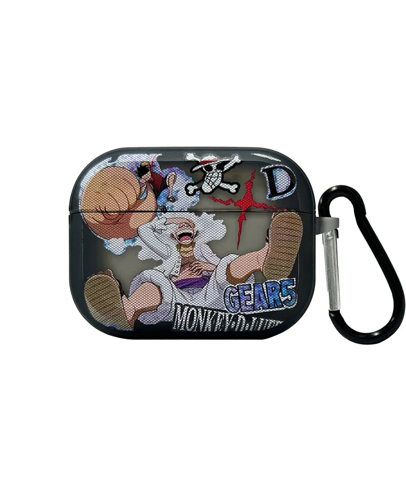 New Anime One Piece Luffy Gear 5th Earphone Case For AirPods 3 3rd 4 Pro Pro2 Headphone Bluetooth Wireless Headset Clear Cover