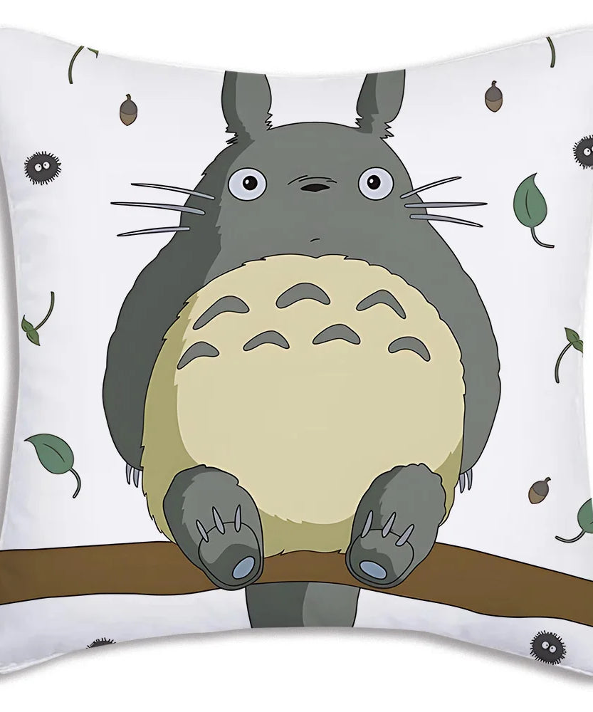 Anime T-TotoroS Kawaii Pillow Covers Cartoon Sofa Decorative Home Double-sided Printing Short Plush Cute Cushion Cover