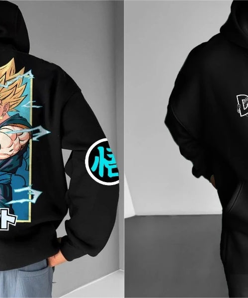Vintage Anime Dragon Ball Goku Oversized Men's Hoodie Y2k Clothes Sweatshirt Autumn Sweater Loose Cotton Women Long Sleeve Tops