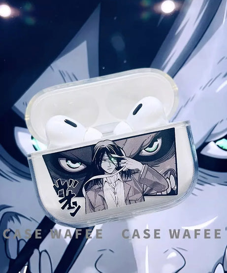Anime Attack on Titan Earphone Case For Apple iPhone Charging Box For AirPods 42 3 Pro2 Clear wireless Bluetooth headphone case
