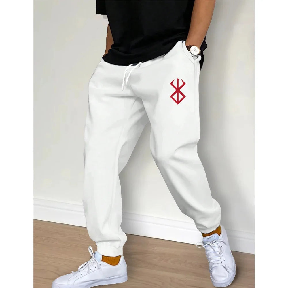 Men's Fashion Pants Spring Autumn Fleece Casual Sweatpants Sports Joggers Workout Gym Fitness Trousers Women Loose Men Clothing