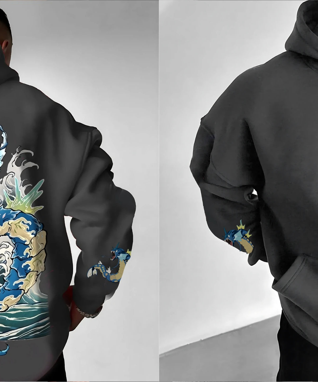 Pokémon Men's Hoodie Autumn/Winter Anime Gyarados Cool Print Loose Street Casual Daily Wear Original Jumper Top