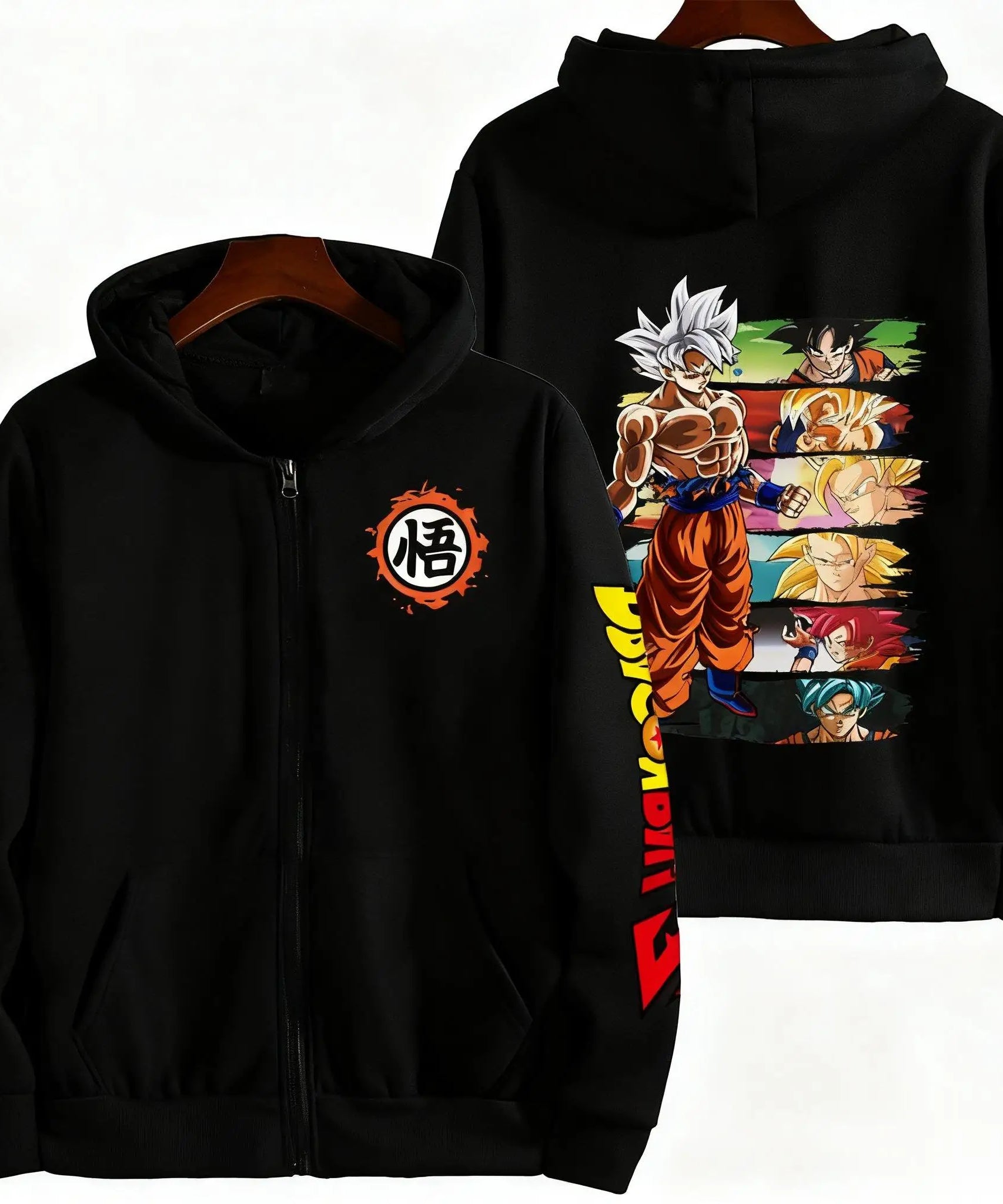 Unisex Oversized Dragon Ball Goku Anime Zipper Hoodie Men Women Casual Streetwear Sweatshirt Jacket New Autumn Fashion Y2k Tops